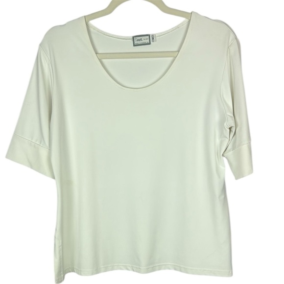 Sympli The Best White Fitted 3/4 Sleeve Top Size 12 - Picture 1 of 8